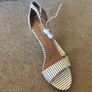 Black and white heels